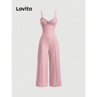 Lovito Boho Macacão com Amarração para Mulheres L74ED212