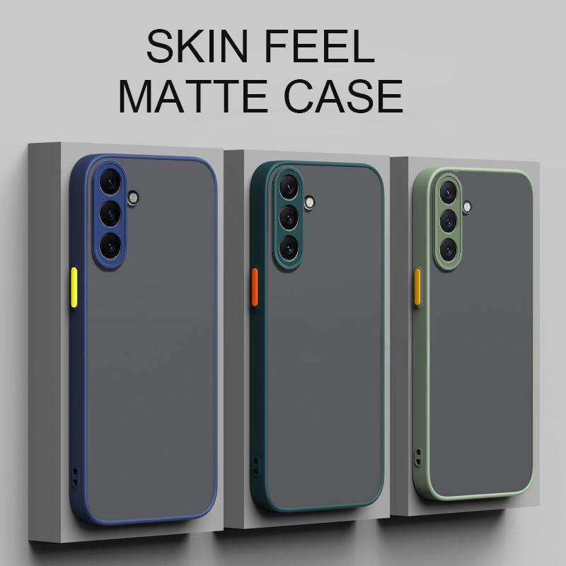 Para Samsung Galaxy A06 A16 A14 A15 A35 A34 A54 A35 A55 M55 C55 5G 4G Capa Dura Fosca De Silicone À Prova De Choque