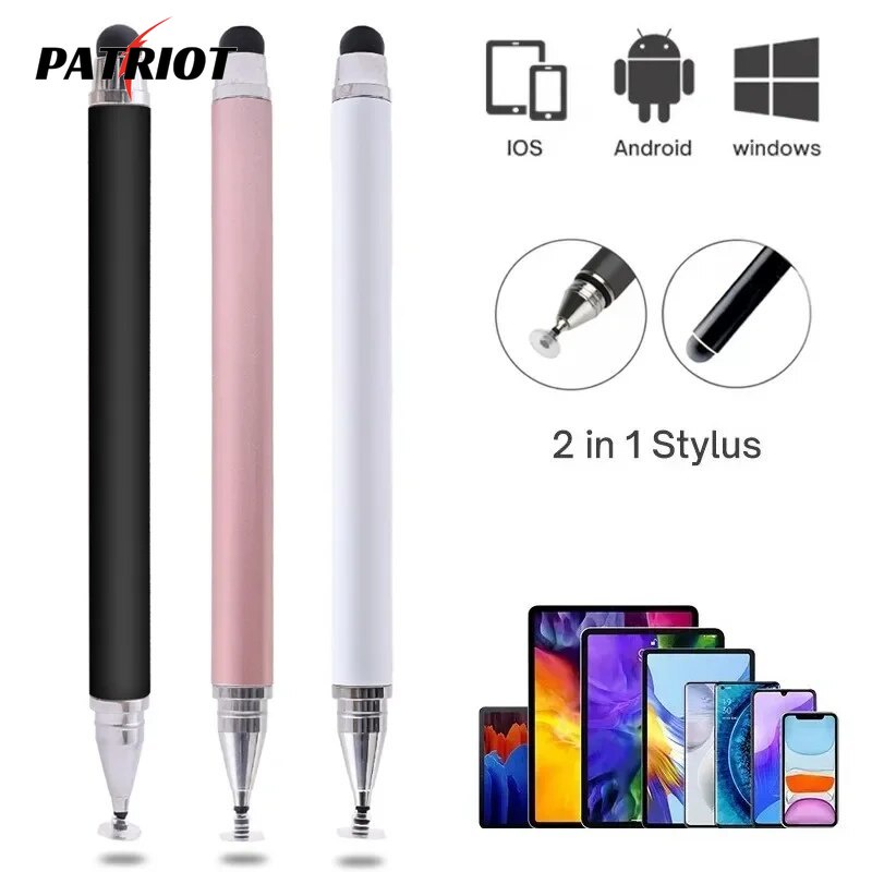 [PATRIO] Caneta Stylus 2 Em 1 Compatível Com Android iOS Touch Pen iPad Tablet Smart Phone Pencil Acessórios De Desenho 