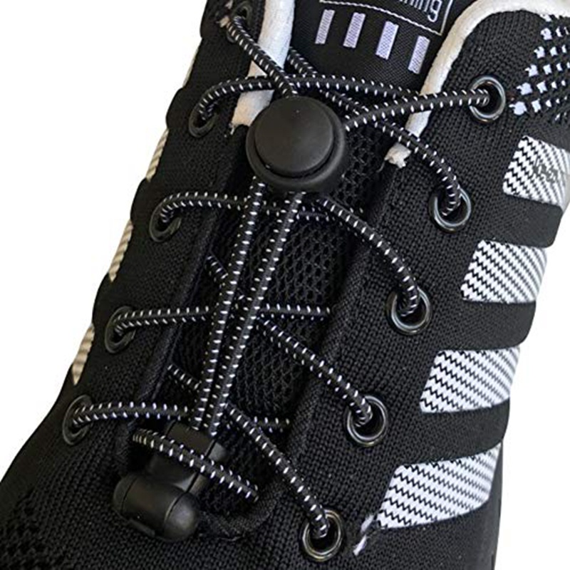 Cadarços Elásticos Redondos Adequados Para Vários Acessórios De Sapatos Sem Atacador De Sapato De Atar Fixos De Travamento 1 Par