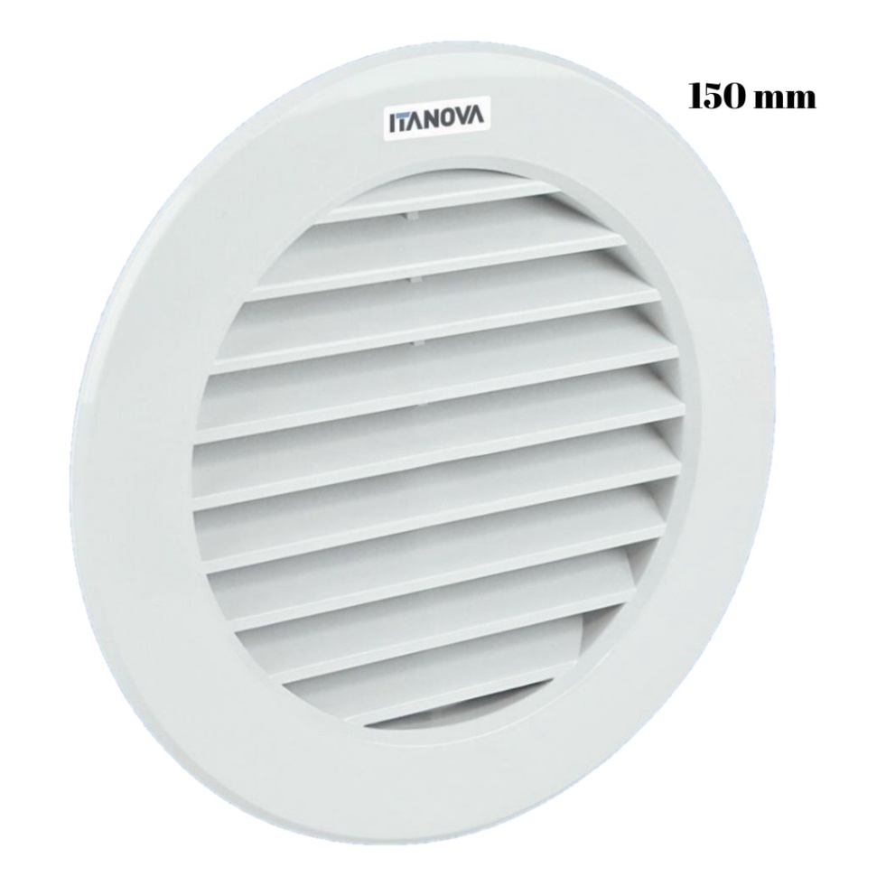 Grade De Ventilacao Plástica 150mm Redonda Branca Exaustor