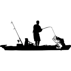 Adesivo Pescaria Pesca Canoa Barco Peixe