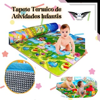 Tapete Térmico de Atividades Infantil 90x120 Estampado Educativo Tatame Dobrável Infantil Colorido Para Bebê e Crianças