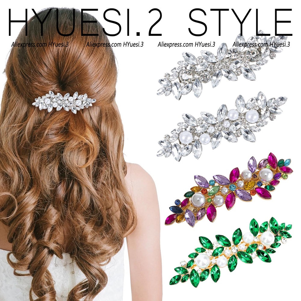 Clipes De Luxo Rhinestone Hair Clips Faux Pearl Crystal Flower Hairpins Bridal Barrettes Mulheres Cabeleireiro Casamento Valentines Dia Dos Namorados Presentes em Oferta na Shopee