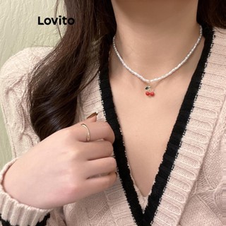 Lovito Colares Casuais De Pérolas De Frutas E Vegetais Para Mulheres LCS05038