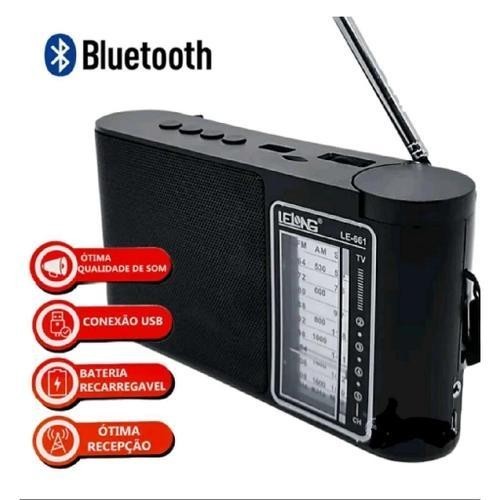 Rádio Am Fm Retro Recarregável Analógico Portátil Usb Sd COM BLUETOOTH