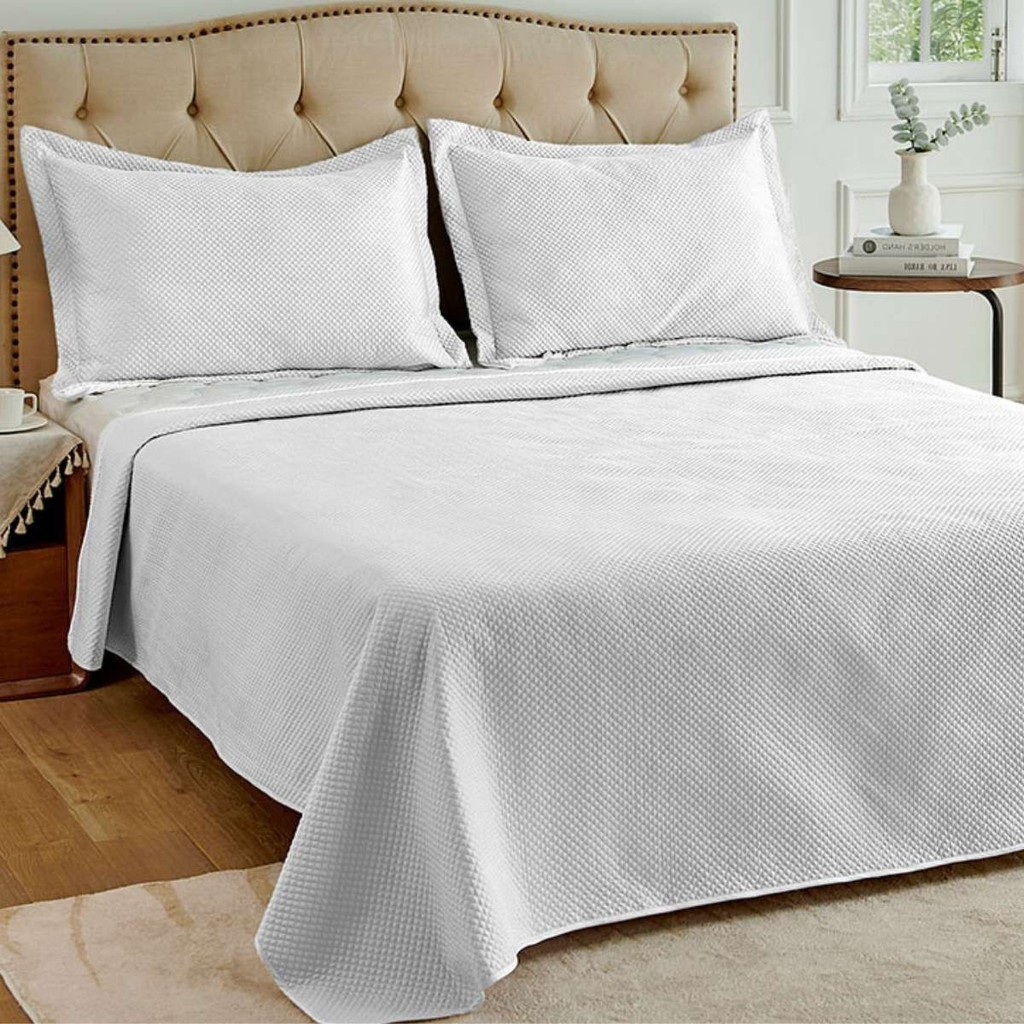 Colcha Neo Diamonds Kit Cobre Leito Casal 2,40x2,20cm Rose Moderno com Acabamento Premium