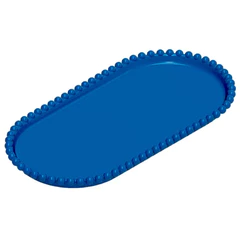 Bandeja Esfera Acrílica Durável Oval - Azul Royal - 25x13cm - 1 unidade - Rizzo - Rizzo