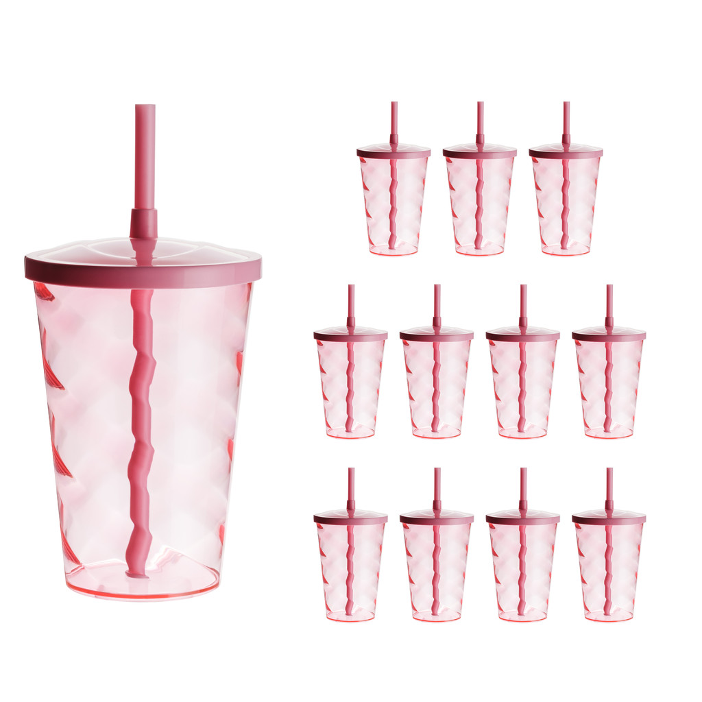 Copos Acrílico com Canudo 700ml 12pcs Copo Para Milk Shake Copo de Acrilico Para Festa Vários Temas