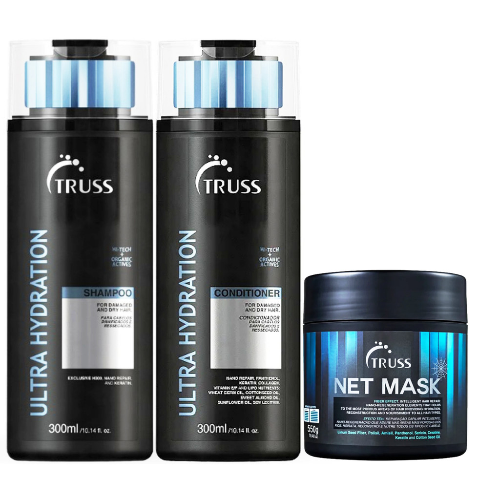 Truss Ultra Hydration Shampoo e Condicionador 300ml + Net Mask 550g