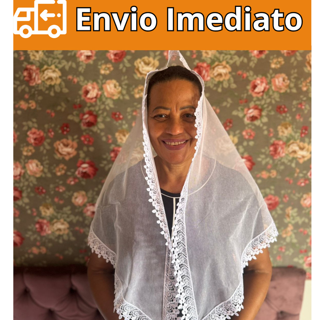 VÉU CCB ADULTO COM APLIQUE QUADRADO OU REDONDO + PORTA VÉU COM A MESMA RENDA DE GUIPIR FLOR
