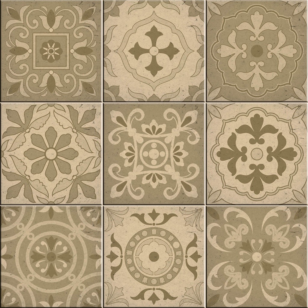 Azulejos Decorativos Leiria Kit Com 9 Peças 15x15cm.