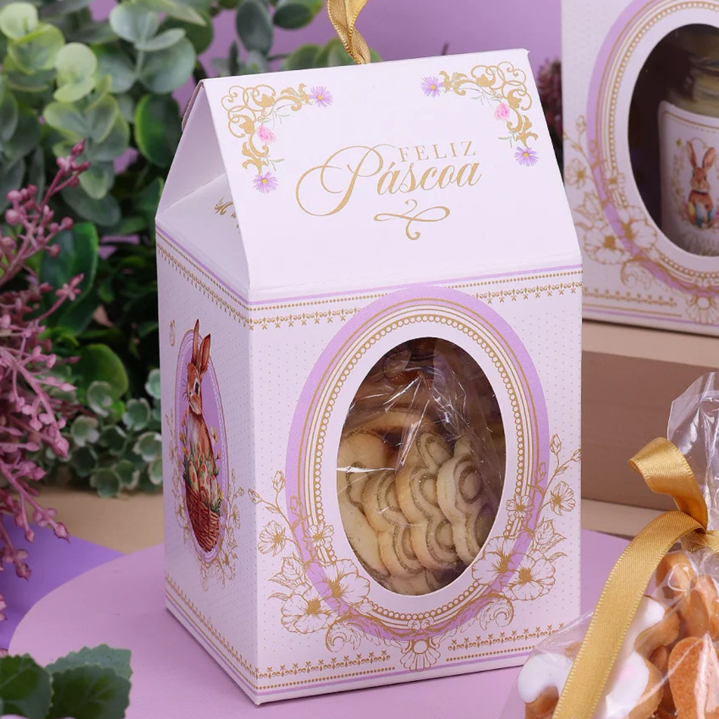 10 EMBALAGEM LEMBRANCINHA COM VISOR REQUINTE PÁSCOA 4539 ( PASCOA JANGO 2025 )