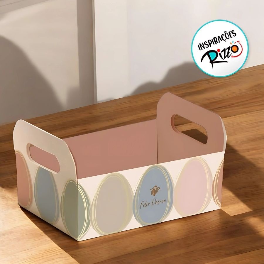 Caixote de Papel Cartão Tonal - Feliz Páscoa - 1 unidade - Cromus - Rizzo em Oferta na Shopee