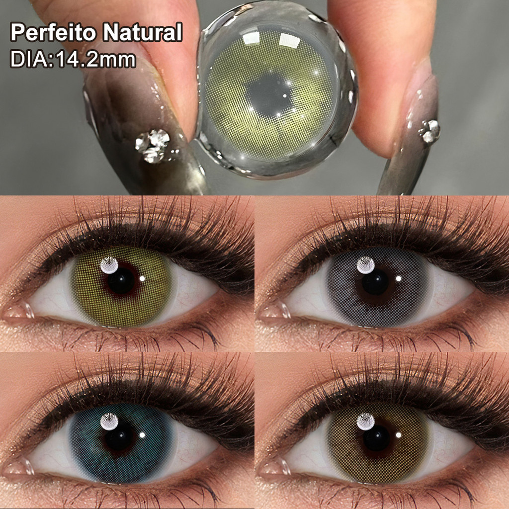 (0.00 ~ - 6.00) Freshgo lente de contato com grau Coloridas 14.2mm Perfeição natural lente um par