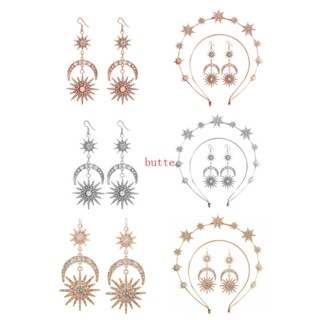 butte Halos Coroas Headpiece Star Moon Goddess Brincos Tiaras Acessório De Cabelo Gótico
