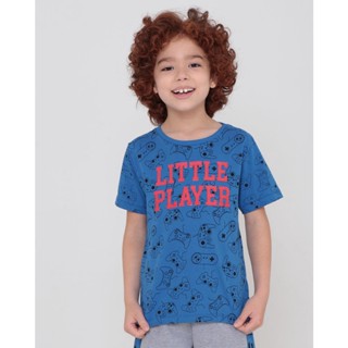 Camiseta Infantil Estampa Game Azul