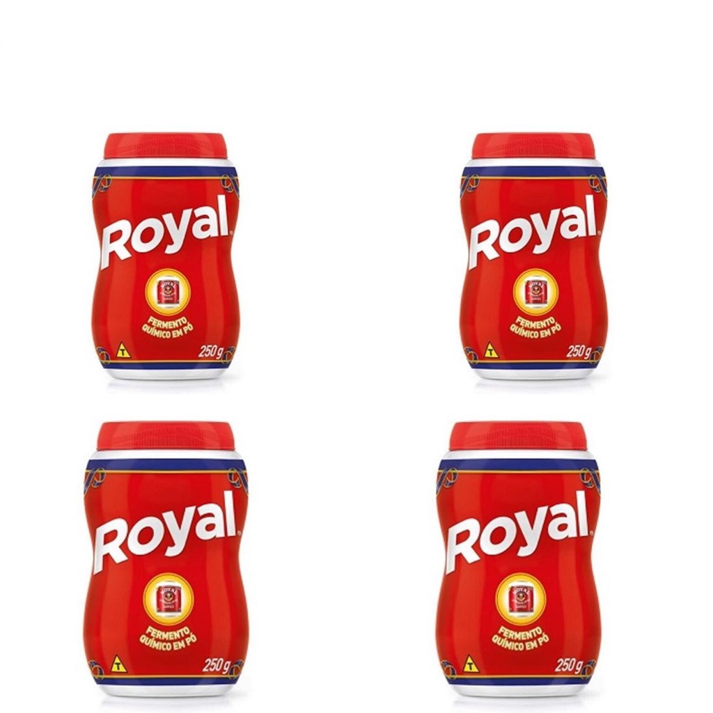 Fermento Em Pó Royal Quimico 250G - Kit 4 Unidades