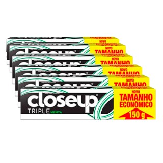 Kit Creme Dental Close Up Triple Menta 150g 6 Unidades