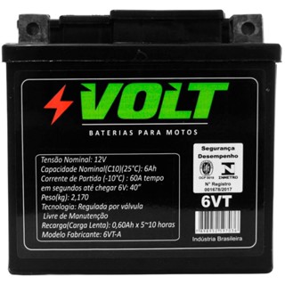 Bateria Moto Xre 300 Volt 6vt Selada 6ah 12 Volts