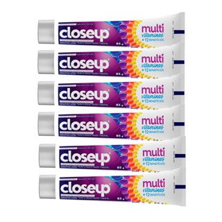 Kit 6 Creme Dental Closeup Multi Vitaminas +12 Benefícios Fresh 85g