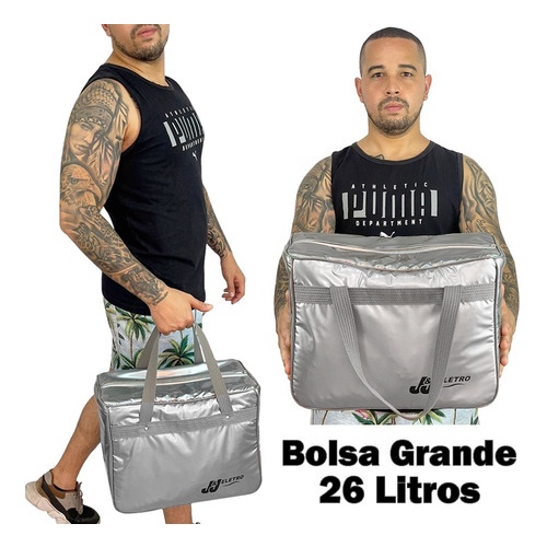 Bolsa Térmica 26 Litros Grande Cooler Bebidas Cerveja Refrigerante 45 Latas Viagem Praia Camping