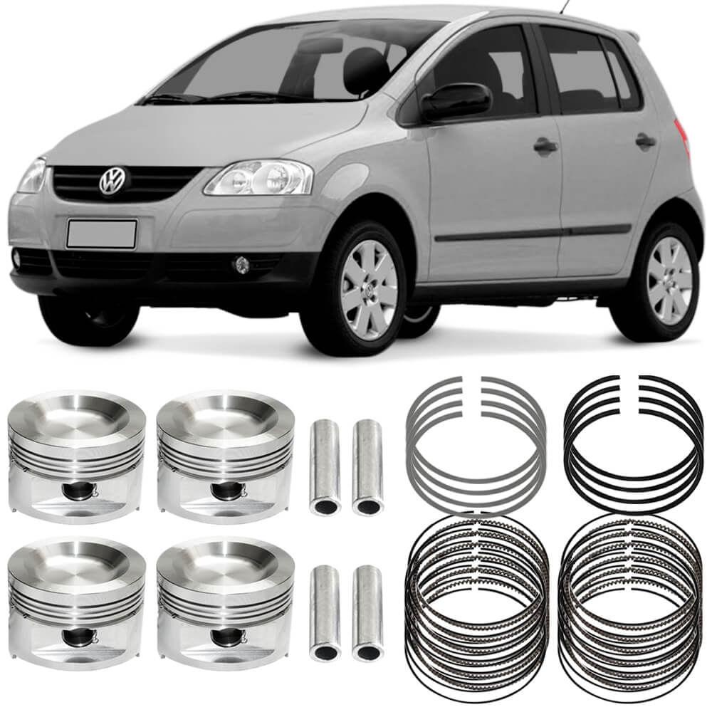 Kit Pistão Anel 0.50 Volkswagen Fox 1.0 2005 a 2009 Flex Metal Leve
