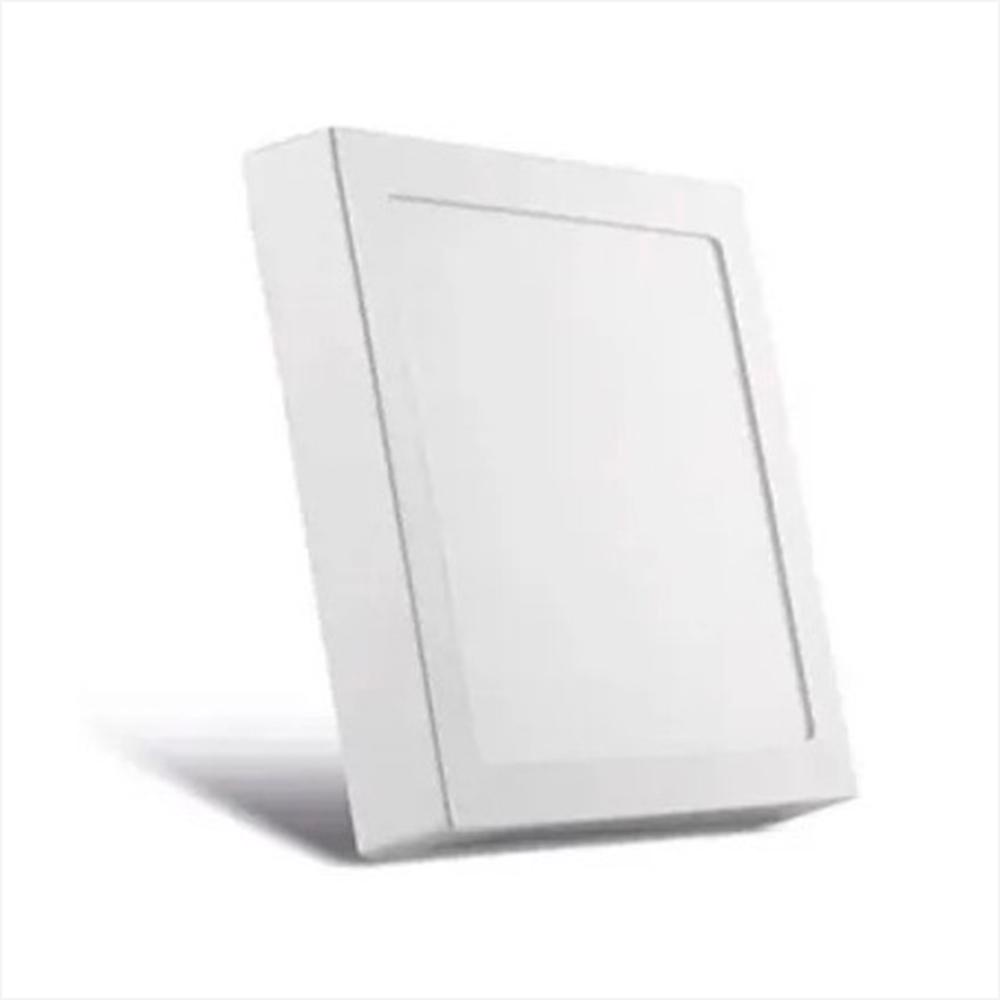 Luminaria Plafon Quadrada Branco Sobrepor 20w Luz Quente