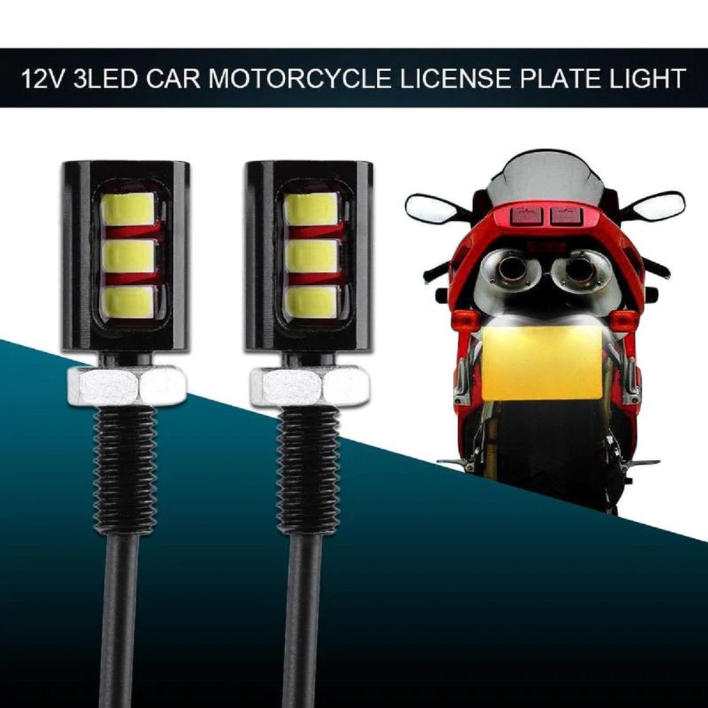 Parafuso De Placa Luz 3 Led Moto Xj6 Hornet Cb300 Xre-o Par