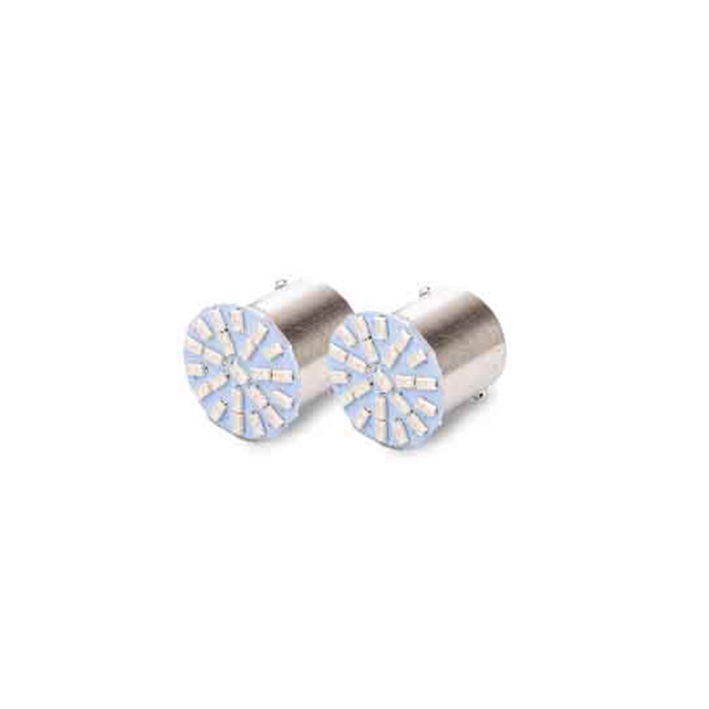 Par Lâmpada Led Ba15S 22 Leds Smd 3014 Amarela 1 Polo 12V - Spare Parts and Accessories for Vehicles
