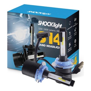 LAMPADA LED HEADLIGHT S14 NANO H15 6000K 12V 32W 3600LM SHOCKLIGHT em Oferta na Shopee