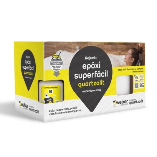 Rejunte epóxi superfácil quartzolit 1Kg CINZA PLATINA em Oferta na Shopee