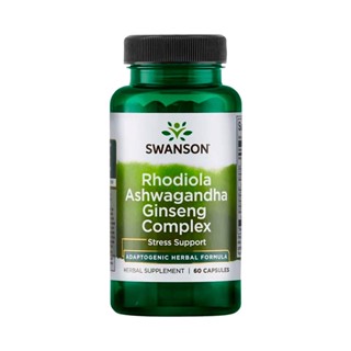 Rhodiola Ashwagandia e Ginseng Indiano Swanson 60Caps