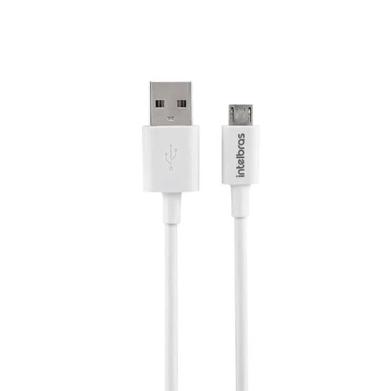 Cabo micro USB PVC Branco 1,2m EUAB12PB Intelbras em Oferta na Shopee