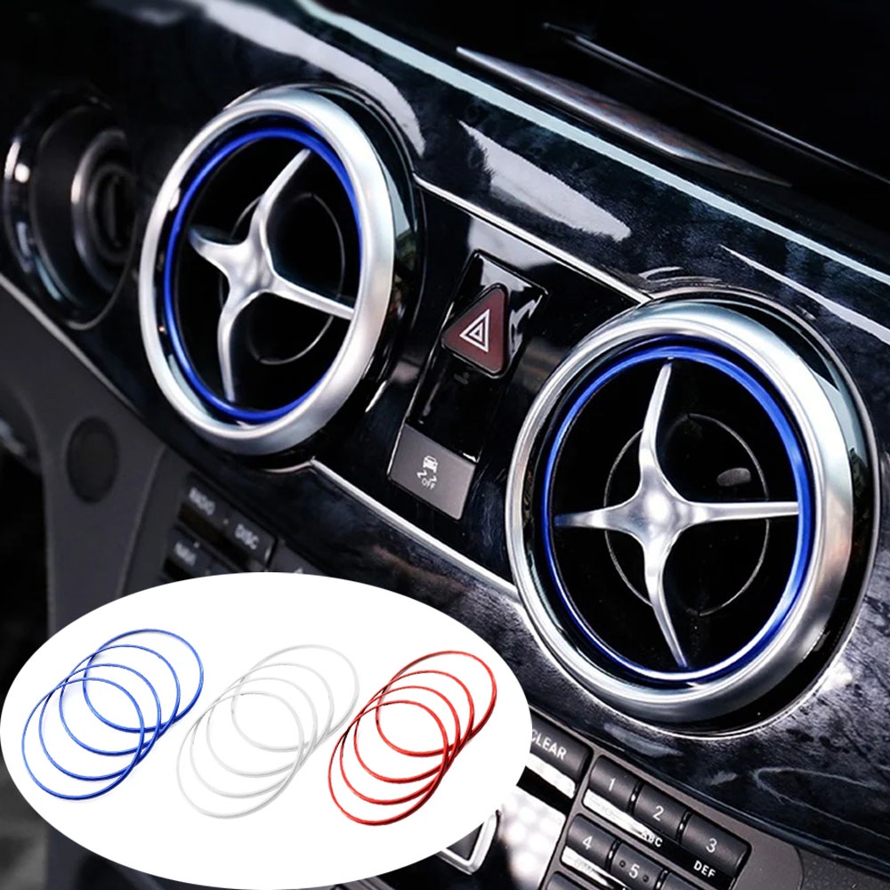 Carro AC Ar Condicionado Saída Ventilação Guarnição Anel Adesivos Para Mercedes Benz SLK SLC R172 SLC180 SLC200 SCL300 S