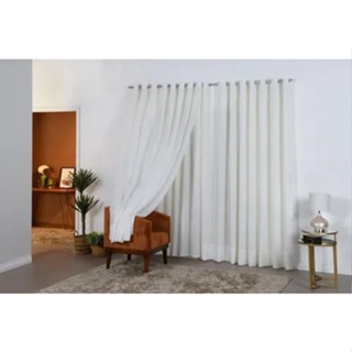 Cortina Sala E Quarto 4,00x2,50 Gaze De Linho E Forro em Oferta na Shopee