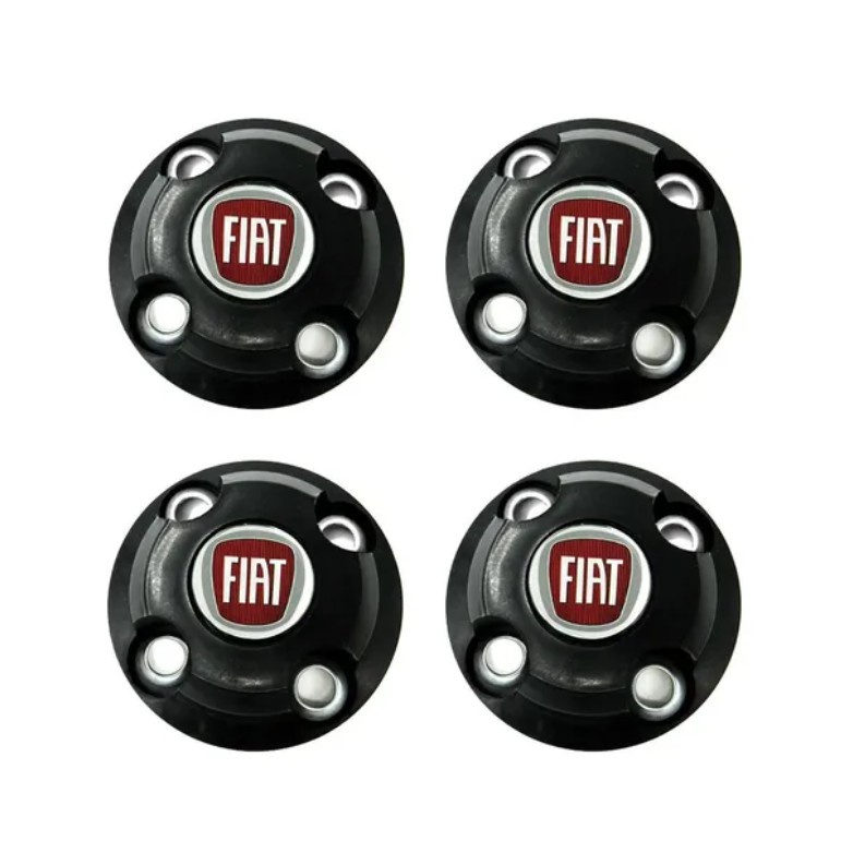 Jogo calota Calotinhas Central Fiat UNO /PALIO/FIORINO/SIENA p/ RODAS AROS 13,14 E 15 Logo vermelho Acompanha Oito Arruelas em Oferta na Shopee