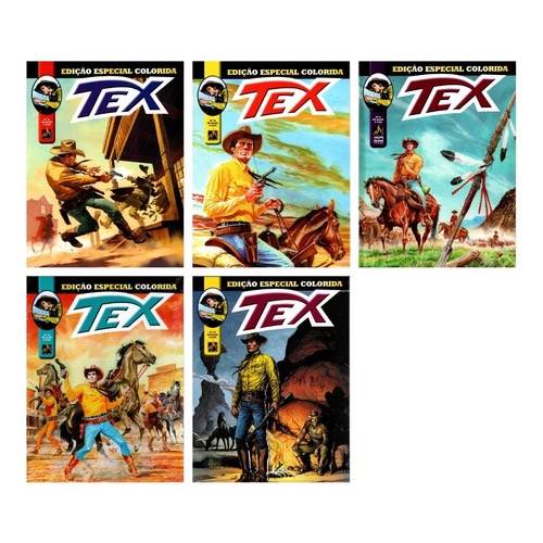 Kit 5 Hqs Tex Edição Especial Colorida Faroeste Velho Oeste