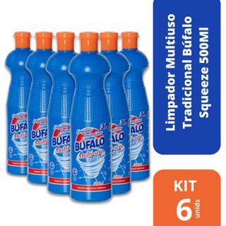 Kit com 6 Limpadores Multiuso Búfalo Tradicional 500ML