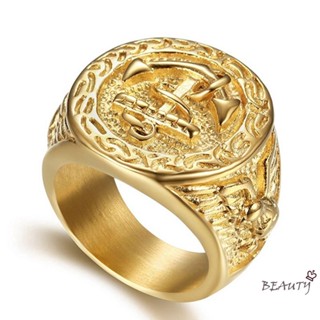 Tendência Moda Vintage Gold Ancoragem Masculina Marinha Gancho Clássico Jóias De Anel De Festa