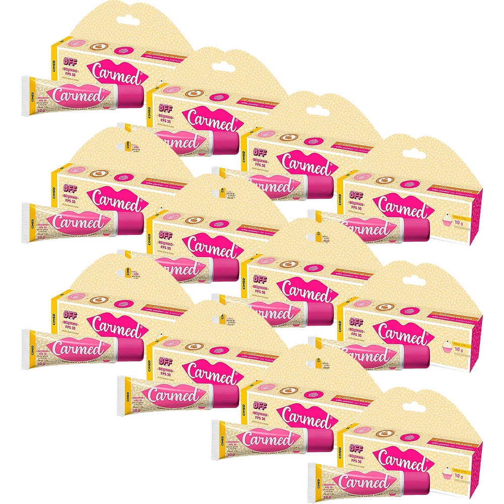 Kit 12 Unidades Hidratante Labial Carmed Bff Beijinho Fps30 10g
