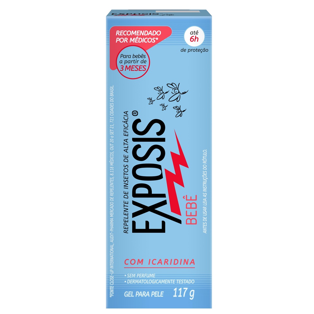 Repelente Gel Exposis sem Perfume com Icaridina Bebê 117g em Oferta na Shopee