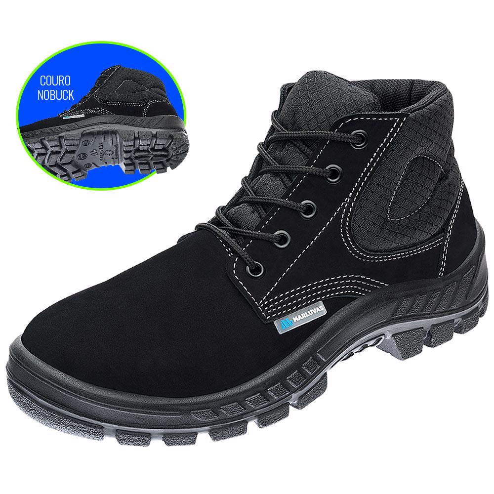 Botina de Segurança em Couro Nobuck com Bico PVC 50B26 CB BP 700457 MARLUVAS - Men Shoes