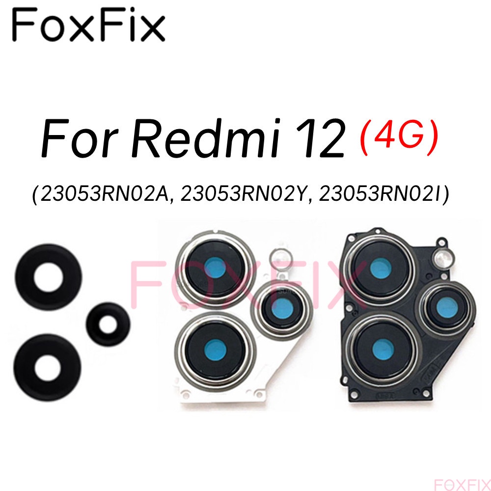 Lente Traseira Da Câmera Para Xiaomi Redmi 12 4G Tampa De Vidro Principal Com Mo