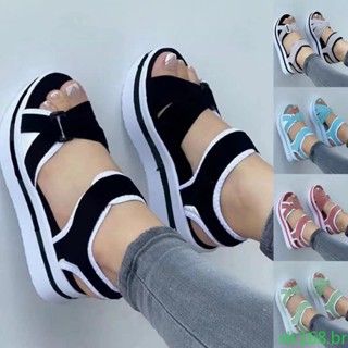 35-43 Sandálias Mulher 2023 Sandálias De Salto De Plataforma Mujer Sapatos Cunhas Macias Para Calçado De Verão 57632