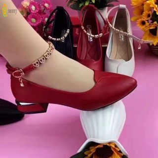 Saltos Altos Rinobason De Uma Linha Com Sola Macia De Salto Alto Sapatos-Mãe Apontados E Antideslizantes Confortáveis Para Mulheres