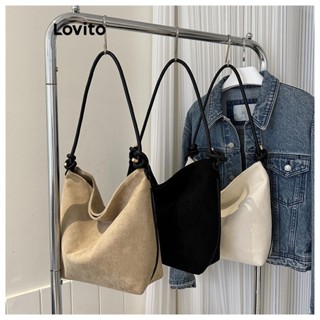 Lovito Balde Casual Com Fivela Simples Bolsa Sacola De Ombro Com Textura Simples Para Mulheres LFA09667