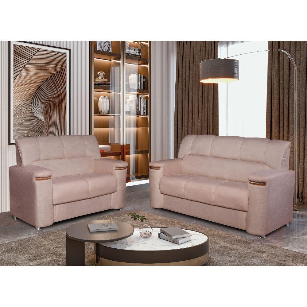 Conjunto de Sofá 3x2 Lugares Styllus Caramelo Bello Estofado em Oferta na Shopee