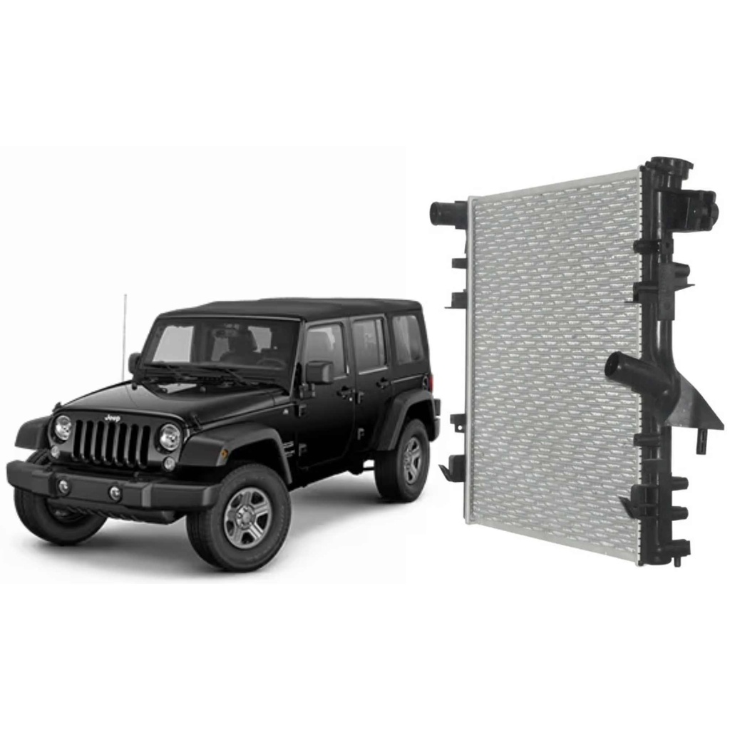 Radiador de Água para Jeep Wrangler 3.8 V6 2007-2011 / Jeep Wrangler 3.6 V6 2012-2018 - Barra Parts 55056633AB