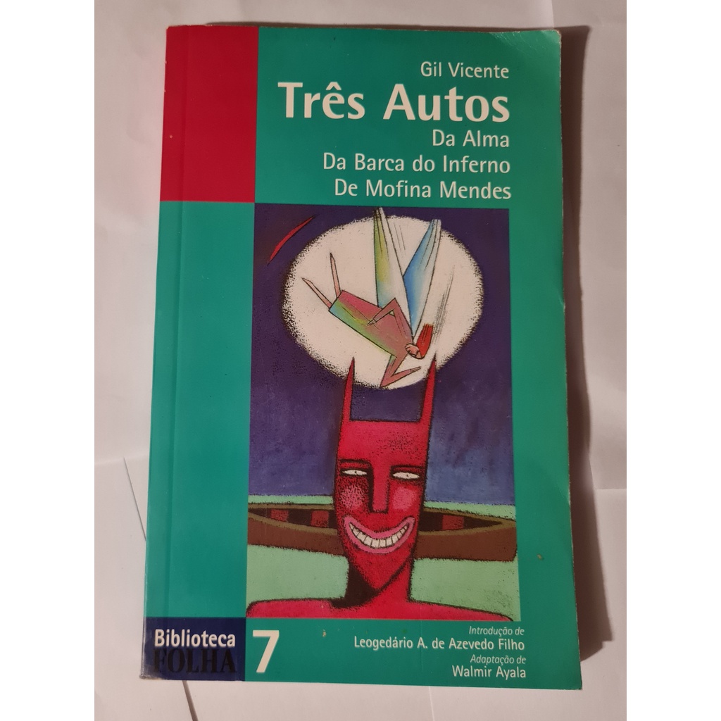 LIVRO, TRÊS AUTOS DA ALMA, DA BARCA DO INFERNO, DE MOFINA MENDES, N 7COLEÇÃO BIBLIOTECA FOLHA, GIL VICENTE